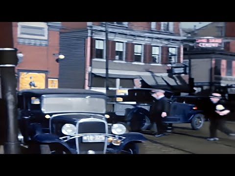 Cincinnati 1930s in color [60fps,Remastered] w/sound design added