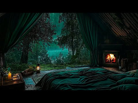 Relaxing Thunderstorm and Rain in A Camping Tent with Bonfire Sounds - Sleep and Study Aid