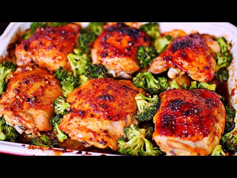 One Pan Honey Garlic Chicken and Veggies - Easy Chicken with Potatoes and Broccoli Recipe