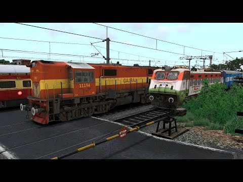 Heavy Traffic in Railway Gate I BUMPY RAILROAD CROSSING I  INDIAN TRAIN SIMULATOR I RAILWAY RITAM