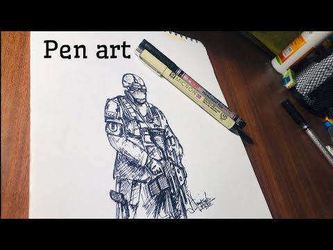 How to draw pen sketch ||Easy way||