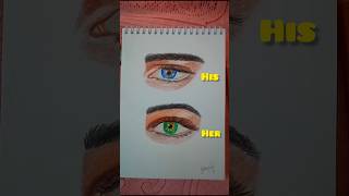 His or her ? 👀❤️|Pintrest inspired|#youtubeshorts #shorts #art #drawing #eyes#fyp