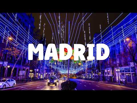 CHRISTMAS in MADRID, Spain (España) — Night Walk Christmas Lights【4K】🎅 🇪🇸