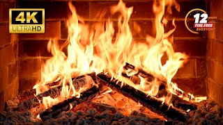 🔥 Fireplace 4K UHD! (12 HOURS) 🔥 Stress Reliever and Sleep Reliever with Crackling Fire Sounds