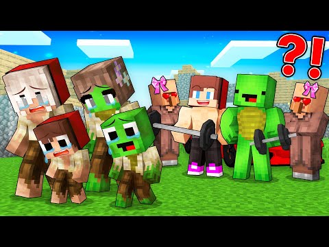 Mikey and JJ Became Super Strong and Kick Families in Minecraft (Maizen)