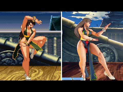 A genius of pixel art. cheongsam chun-li comparison - Street Fighter 5 vs Mugen