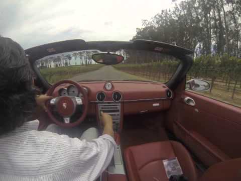 Winemaker Gustavo Gonzalez drives through Stanly Ranch Vineyard