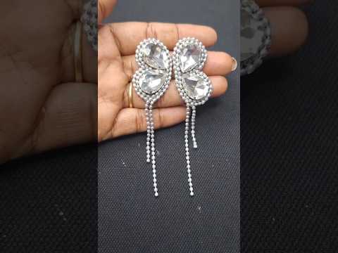 Diy Butterfly Earrings 🦋🦋 #shorts #earrings #diyearrings #diy #crystals #trending #craft #yt #viral