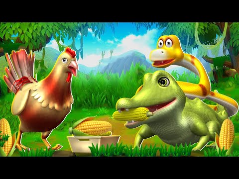 Hen Snake and Crocodile Friendship Story in English | 3D Animated English Moral Stories | JOJO TV