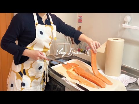 【Costco Salmon Recipe 】Japanese living alone meal record VLOG