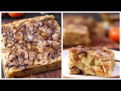 Cinnamon Swirl Cake with Apples and Persimmons | Cinnamon Roll Cake | Christmas Holiday Special