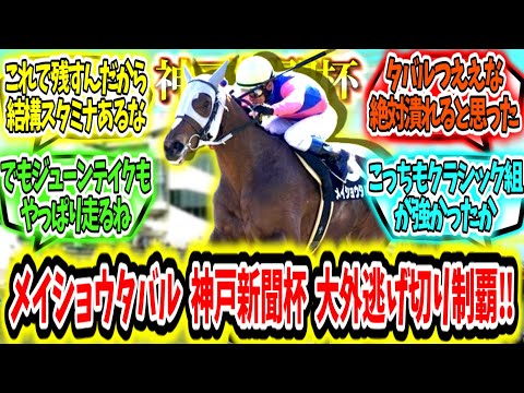 『大外も荒れ馬場も関係ない‼メイショウタバル神戸新聞杯制覇‼』に対するみんなの反応【競馬の反応集】