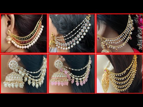 Trendy Big Kundan and Pearl Jhumkas With Detachable Ear Chain / Indian Jumkas(2025)