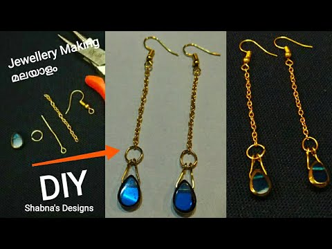 Diy Earrings || Jewellery Making Malayalam || Shabna's Designs