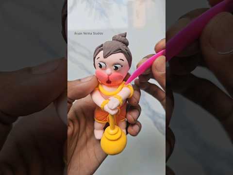 DIY Clay Art Hanuman ji 🧡 : tutorial #shorts