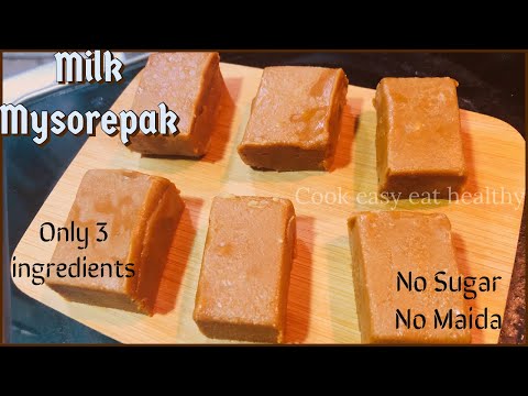 Healthy sweet | Milk Mysorepak with jaggery |no sugar| பால் மைசூர் பாக் in Tamil | English subtitle