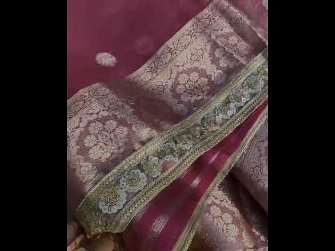 Soft Tissue Banarasi Handloom Silk Saree Party Wear