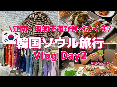 【韓国旅行Vlog】Day2 | 江南＆明洞で食べつくす | ピョルマダン図書館 | HAUL | GOTO MALL | 新世界百貨店 | 明洞ショッピング