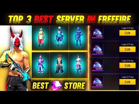 FREE FIRE TOP 3 BEST SERVER | TOP 3 BEST FREE FIRE SERVER | FREE FIRE BEST FREE ITEMS SERVER