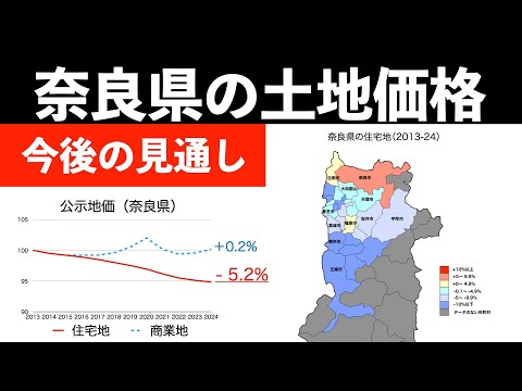 奈良県の土地価格の動きと、今後の見通し