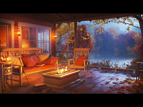 Cozy Autumn Porch - Heavy Rain Sounds for Sleep, Study, and Relaxation | White Noise