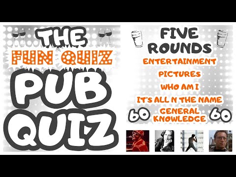 Pub Quiz No60 - 5 Different Rounds - 33 Questions & Answers - 61 Points to Win. trivia/quiz Fun Quiz