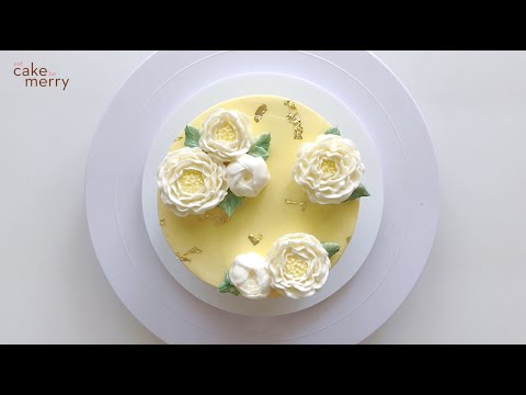 How to Arrange a Gold Foil Buttercream Peony Cake