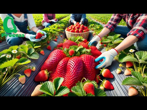 Awesome  Strawberries Farming - California Farm Workers Harvest Billions of Strawberries