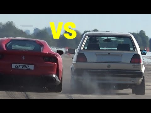 SLEEPER VW Golf 2 VR6 Turbo DSG vs Ferrari 812 Superfast