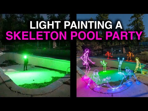 Light Painting a Skeleton Pool Party