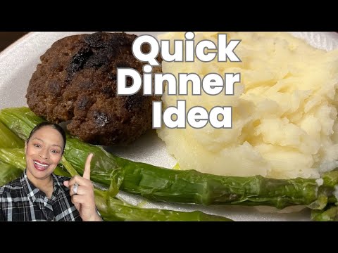 Burger Patties, Asparagus & Mashed Potatoes //Hump Day Dinner