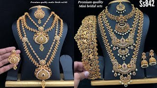 new arrival one gram gold mini bridal set collections with price