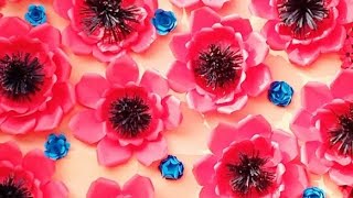 paper craft flowers for wall decoration|simple paper crafts for home decoration|easy craft ideas 💐😍