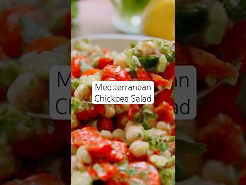 Mediterranean Chickpea Salad! Easy Mediterranean Diet Recipe #shorts #chickpeas