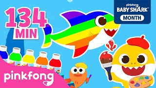 🌈 Learn Colors with Baby Shark | 120+ Minutes of Fun Color Songs | Rainbow Poo + More | Pinkfong