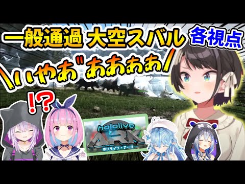 【＃ホロARK】トリケラと戦うスバルの声が大きすぎて戸惑うホロメン達ｗ【ホロライブ切り抜き/大空スバル】