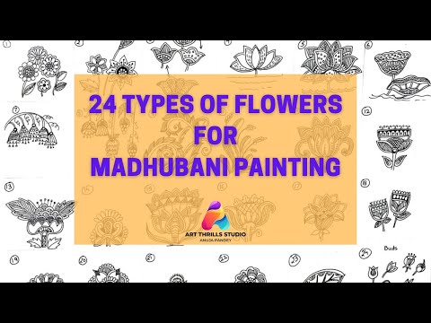 24 Flower designs for Madhubani Painting