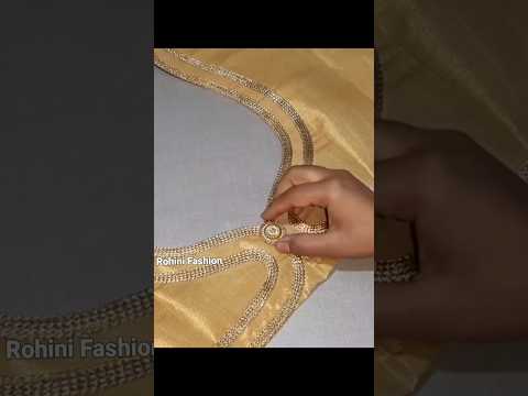 Golden lace work blouse design cutting and stitching #shorts #shortvideo #rohinifashion