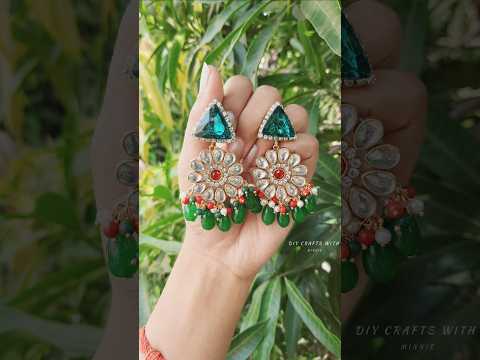 On This festival Make your own Elegant Diy Earrings 😍 #diy #shorts #diwalispecial #earrings