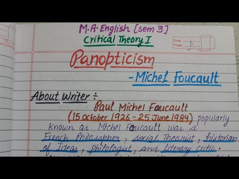 Michel Foucault’s “Panopticism” An Introduction to the Text | Critical Theory 1 | M.A. English Sem 3