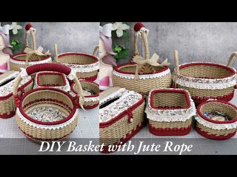 DIY: Jute Rope Idea, How to Make Basket with Foam Board #diy #handmade #craft