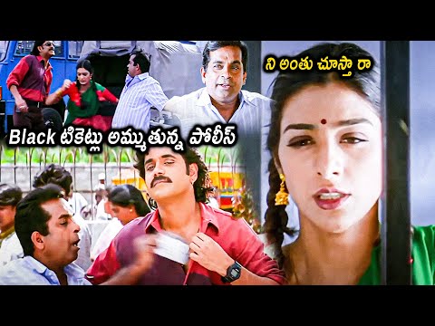 Nagarjuna And Tabu Funny Black Ticket Selling Comedy Scenes || Brahmanandam || Matinee Show