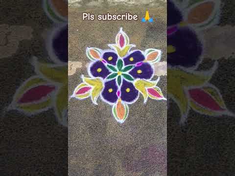 #rangoli #colourfulrangolis #cuterangoliart #dailykolam #rangolipatterns #creativerangoli #