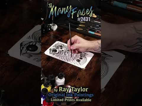 #2431 The Many Faces 2024 Collection: Ink Painting Process Timelapse with Ray Taylor