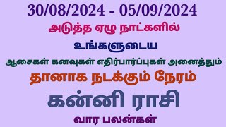 vara rasi palan 2024 in tamil kanni rasi | kanni rasi weekly horoscope in tamil vara rasi palan 2024