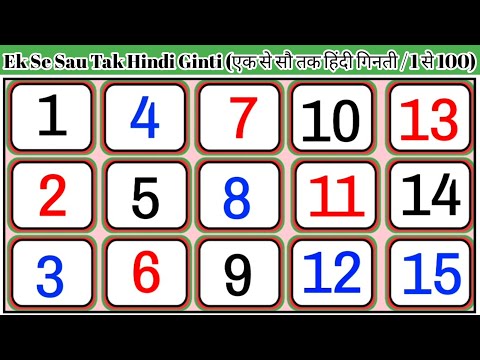 Ek Se Sau Tak Hindi Ginti (एक से सौ तक हिंदी गिनती /1 से 100 तक गिनती) / (1 To 100) @Nursery Classes