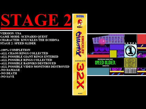 Knuckles' Chaotix [USA] (Sega Genesis 32X) - (Stage 2 - Speed Slider | 100% Completion)