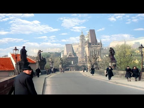 Prague 1940s in color, Post-War [60fps,Remastered] w/sound design added