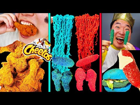 ASMR MUKBANG| Cheetos! Hot dog, Cheese Fire Noodles, Fried Chicken Funny eating