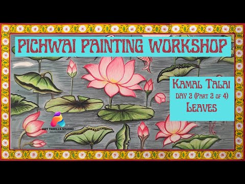 Pichhwai Painting Tutorial: Day 2 Contd. | Painting the Leaves (Kamal Talai)